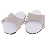 Max Dolls Slippers Summer Shoes for 18inch American Doll Accessoris Silver
