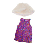 Maxbell Cute Short Skirt & Cape for 18inch Dress Up Accs Purple Flower