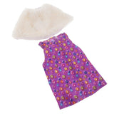 Maxbell Cute Short Skirt & Cape for 18inch Dress Up Accs Purple Flower