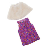 Maxbell Cute Short Skirt & Cape for 18inch Dress Up Accs Purple Flower