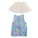 Maxbell Cute Short Skirt & Cape for 18inch Dress Up Accs Blue Flower