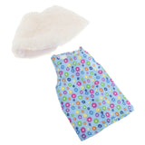 Maxbell Cute Short Skirt & Cape for 18inch Dress Up Accs Blue Flower