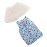 Maxbell Cute Short Skirt & Cape for 18inch Dress Up Accs Blue Flower