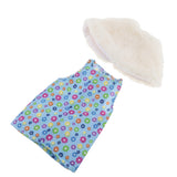 Maxbell Cute Short Skirt & Cape for 18inch Dress Up Accs Blue Flower