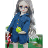 Max Doll Clothes Long Sleeves Denim Jumpsuit for 1/6 BJD Doll Clothing Accs