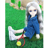 Max Doll Clothes Long Sleeves Denim Jumpsuit for 1/6 BJD Doll Clothing Accs