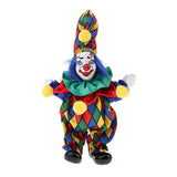 Max 6inch Funny Clown Porcelain Doll in Colorful Costume Handicraft Gift Accs #3
