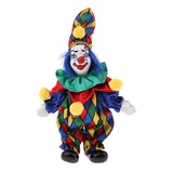 Max 6inch Funny Clown Porcelain Doll in Colorful Costume Handicraft Gift Accs #3