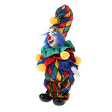Max 6inch Funny Clown Porcelain Doll in Colorful Costume Handicraft Gift Accs #3