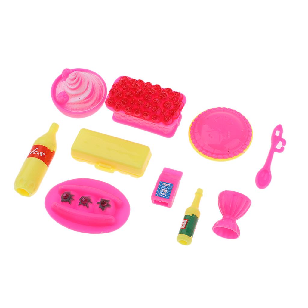 Max 1/6 Dollhouse Dining Room Kitchen Plastic Cake Set Kids Prentend Toys
