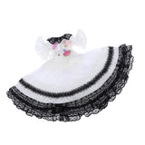 Maxbell Lovely White Lolita Dress for 1/6 BJD Dollfie LUTS DOD Doll Formal Clothes Accessories