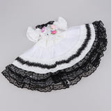 Maxbell Lovely White Lolita Dress for 1/6 BJD Dollfie LUTS DOD Doll Formal Clothes Accessories