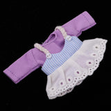 Max Lovely Lace Suspender Skirt & T-shirt Set for OB11 Doll Accessories Purple
