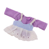 Max Lovely Lace Suspender Skirt & T-shirt Set for OB11 Doll Accessories Purple