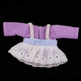 Max Lovely Lace Suspender Skirt & T-shirt Set for OB11 Doll Accessories Purple