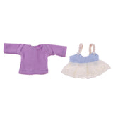 Max Lovely Lace Suspender Skirt & T-shirt Set for OB11 Doll Accessories Purple