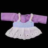 Max Lovely Lace Suspender Skirt & T-shirt Set for OB11 Doll Accessories Purple