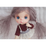 Max Lovely Lace Suspender Skirt & T-shirt Set for OB11 Doll Accessories Purple