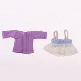 Max Lovely Lace Suspender Skirt & T-shirt Set for OB11 Doll Accessories Purple