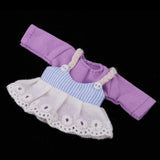 Max Lovely Lace Suspender Skirt & T-shirt Set for OB11 Doll Accessories Purple