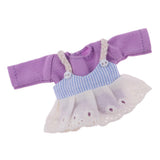 Max Lovely Lace Suspender Skirt & T-shirt Set for OB11 Doll Accessories Purple