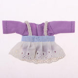 Max Lovely Lace Suspender Skirt & T-shirt Set for OB11 Doll Accessories Purple