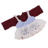 Max Lovely Lace Suspender Skirt & T-shirt Set for OB11 Doll Accessories Wine Red