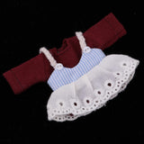 Max Lovely Lace Suspender Skirt & T-shirt Set for OB11 Doll Accessories Wine Red