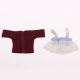 Max Lovely Lace Suspender Skirt & T-shirt Set for OB11 Doll Accessories Wine Red