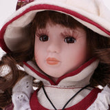 Max 30cm Lovely Porcelain Girl Doll People Figure with Floral Dress Hat Set Gift