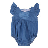 Max Adorable Denim Rompers With Ruffle Sleeve For Reborn Baby Girl Doll Costume
