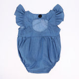 Max Adorable Denim Rompers With Ruffle Sleeve For Reborn Baby Girl Doll Costume