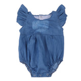 Max Adorable Denim Rompers With Ruffle Sleeve For Reborn Baby Girl Doll Costume