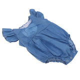 Max Adorable Denim Rompers With Ruffle Sleeve For Reborn Baby Girl Doll Costume