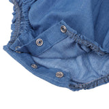 Max Adorable Denim Rompers With Ruffle Sleeve For Reborn Baby Girl Doll Costume