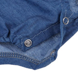 Max Denim Rompers Striped Headband For 22"-23" Reborn Baby Girl Doll Clothes