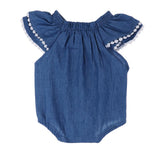Max Denim Rompers Striped Headband For 22"-23" Reborn Baby Girl Doll Clothes