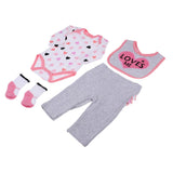 Max 4pcs Jumpsuit & Pants Suit Pink for 22-23inch Reborn Doll Outfit Accessory