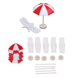 Max 5 Set Miniature Beach Deck Chair Umbrella Model for Dollhouse Garden Decor