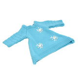Max Cute Floral Knitted Sweater Dress For 18 inch Girl Dolls Blue