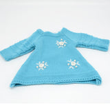 Max Cute Floral Knitted Sweater Dress For 18 inch Girl Dolls Blue