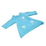 Max Cute Floral Knitted Sweater Dress For 18 inch Girl Dolls Blue