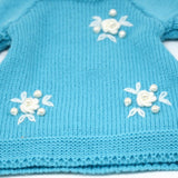 Max Cute Floral Knitted Sweater Dress For 18 inch Girl Dolls Blue