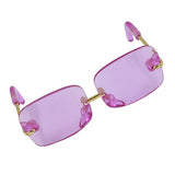Max 1/6 Pair Square Frame Clear Lens Glasses Eyewear for Blythe Dolls Purple