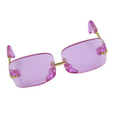 Max 1/6 Pair Square Frame Clear Lens Glasses Eyewear for Blythe Dolls Purple
