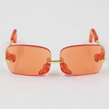 Max 1/6 Pair Square Frame Clear Lens Glasses Eyewear for Blythe Dolls Orange