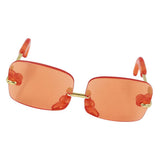 Max 1/6 Pair Square Frame Clear Lens Glasses Eyewear for Blythe Dolls Orange