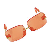 Max 1/6 Pair Square Frame Clear Lens Glasses Eyewear for Blythe Dolls Orange