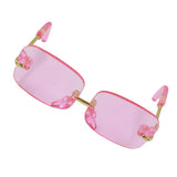 Max 1/6 Pair Square Frame Clear Lens Glasses Eyewear for Blythe Dolls Pink