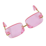 Max 1/6 Pair Square Frame Clear Lens Glasses Eyewear for Blythe Dolls Pink